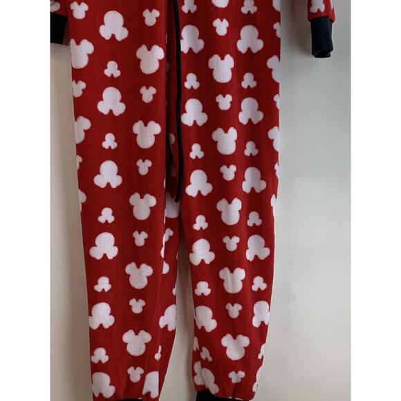 Disney Minnie Mouse Womens Hooded Pajamas PJ One Piece Fleece Plush sm 4-6 - Picture 7 of 12
